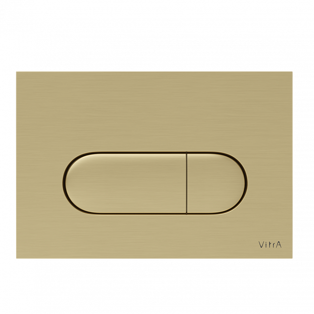 Кнопка смыва для инсталляции VitrA Root Round (Рут Раунд) 740-2225, брашированное золото двойный смыв фото 1