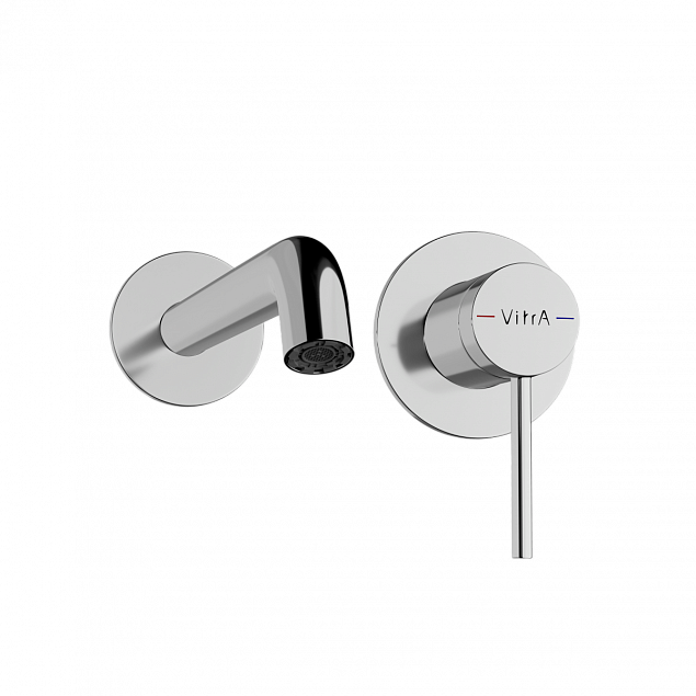 Встраиваемый смеситель для раковины VitrA Minimax Round (Минимакс Раунд) A43549EXP, однорычажный, хром, латунь фото 3
