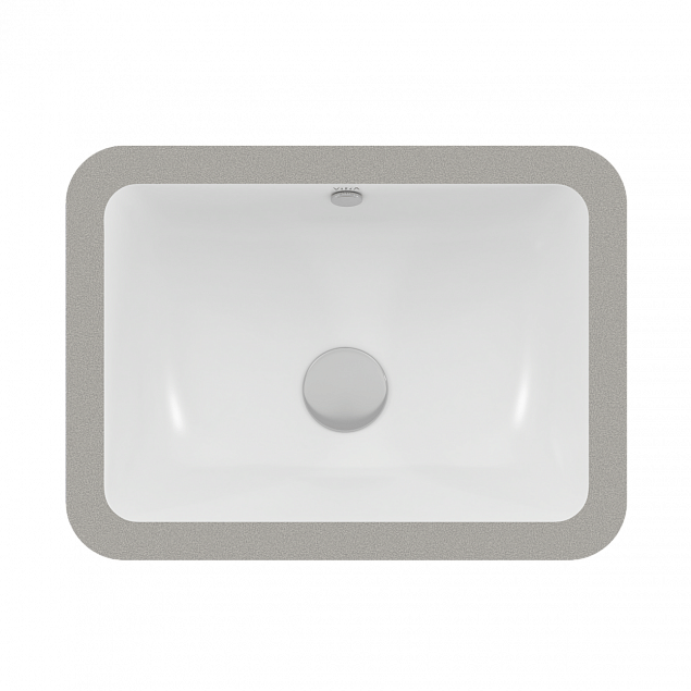 Встраиваемая снизу раковина VitrA S20 5474B003-0618, 50 x 37 см, прямоугольная, белая, антибактериальное покрытие Hygiene (Хайджн) фото 3
