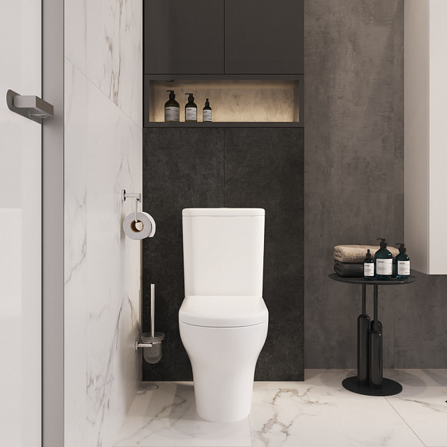Унитаз-компакт напольный VitrA Zentrum (Зентрум) 9824B003-7219, с сиденьем микролифт, белый, санитарный фарфор, антибактериальное покрытие Hygiene (Хайджн) фото 4